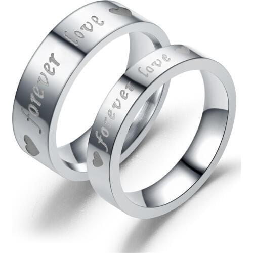 Cute 12 Sets/lot Stainless Steel Couple Rings Set For Women Men Mix Size Gothic Love Letter Wedding Engagement Rings Jewelry