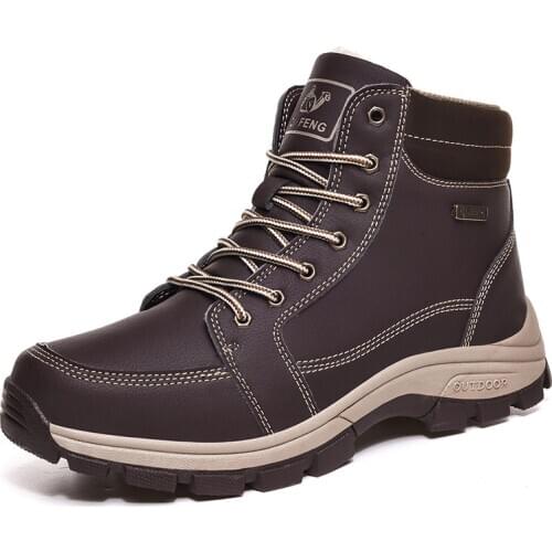 Mens Winter Boots Warm Mens Snow Boots High Quality Leather Waterproof Autumn Men Breathable Boots Work Shoes