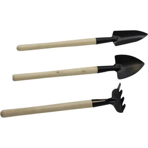 3 Sets Garden Plant Seedling Cultivating Transplanting Kit Shovel Rake Spade Succulent Potted Transplant Drilling Fertilize Tool