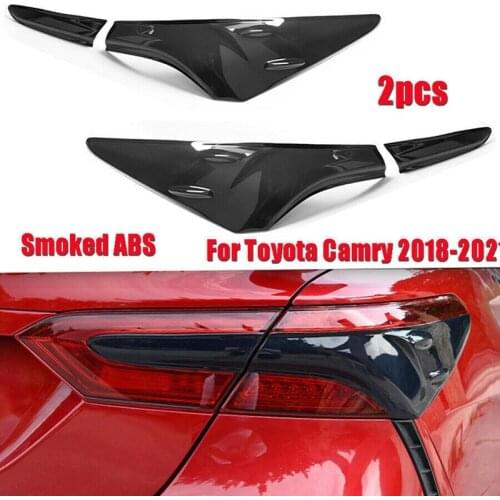 4Pcs for Toyota Camry 2018-2020 2021 Smoked Black ABS Rear Tail Light Lamp Trim Covers