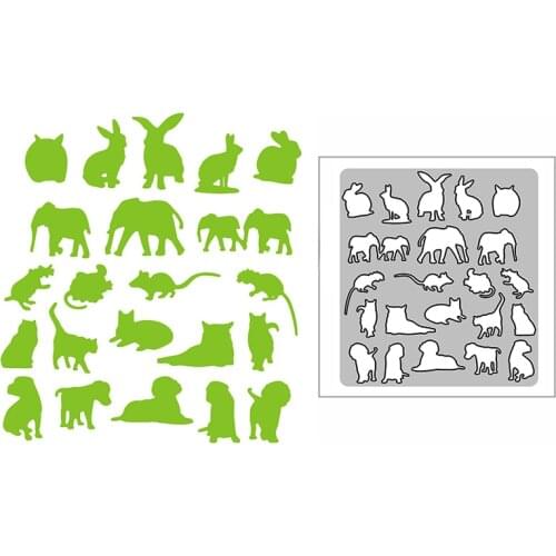 New Elephant Rabbit Dog Panel 2021 Metal Cutting Dies for DIY Scrapbooking and Card Making Embossing Craft Decorative No Stamps