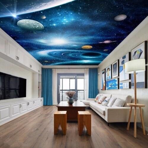 Universe Outer Space 3d Ceiling Wallpaper for Hall Living Room 3D Wall Ceiling Murals 3d Wall Mural 3d Wall paper Large mural