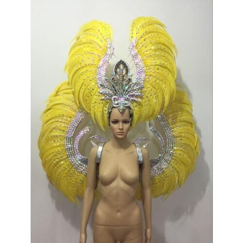 Feather clothing Stage performance catwalk carnival Headdress flower pubs party Mens wear womens clothing
