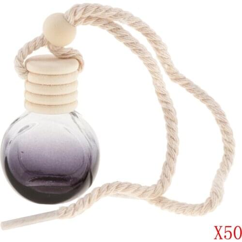 50Pcs 10ml Empty Perfume Bottle Pendant Car Hanging Ornament Home Decor Round Perfume Bottle air freshener for car home office
