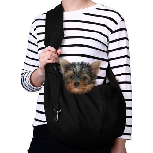 Pet Carrier Hand Free Sling Adjustable Padded Strap Tote Bag Breathable Shoulder Bag Front Pocket Belt Carrying Small Dog Cat