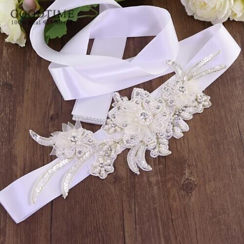 Fashion Women Belt Pearl Lace Belts For Bride Wedding Dress Party Dress Girdle Belt Noble Flower Belt Wedding Accessories