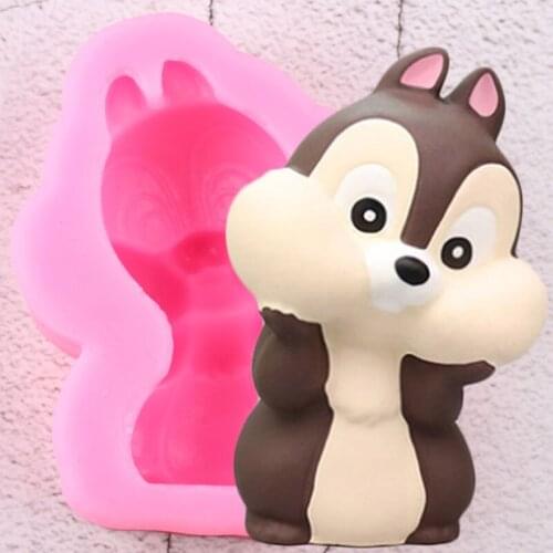3D Disney Cartoon Squirrel Soap Silicone Resin Mold Animals Chocolate Fondant Cake Decorating Aromatherapy Candle Plaster Mould