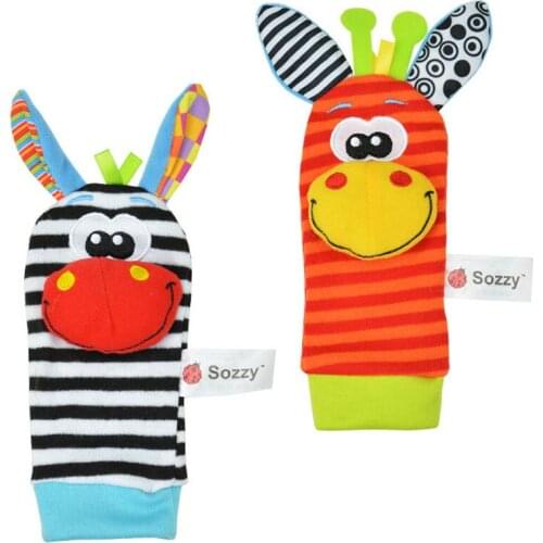 Sozzy Newborn Plush Sock Baby Toy Socks Animal Cute Cartoon Baby Rattles
