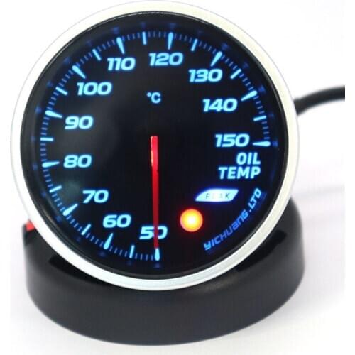 12V Universal Pointer Car Racing Oil thermometer gauge 64color backlight Refit Modification instrument accessories With sensor