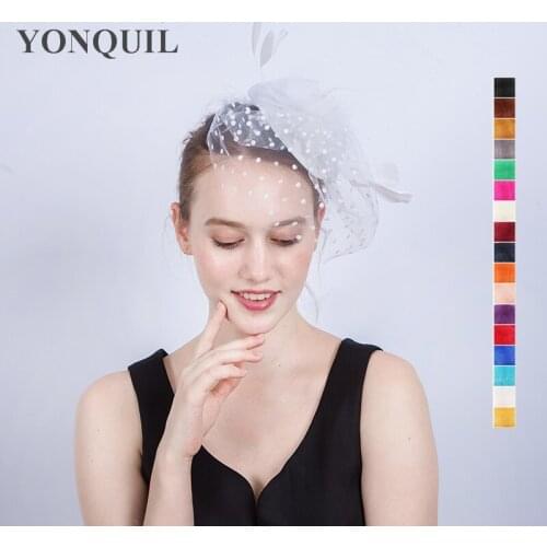 White Elegant Crinoline Fascinator Hats For Wedding Party Races Kentucky Derby Ascot Church Cocktail Event Occasion New Design