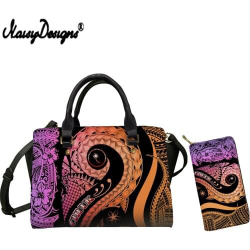 NOISYDESIGNS Women Bags Tribal Chuuk Polynesian Printing Cool Handbags Fashion Ladies Casual Tote Shoulder Bag for Travel Bolsos