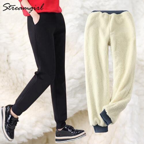 Streamgirl Women Winter Pants With Velvet Trousers Warm Pants For The Winter Women Pantalon Large Femme Womens Winter Pant Warm
