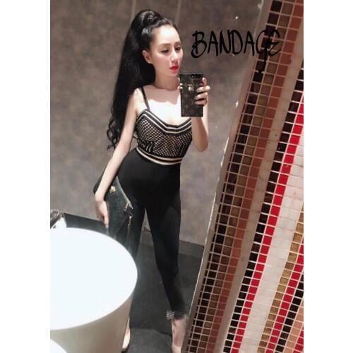2018 New Sexy Women Bodycon Stretch Jumpsuit Bandage Rompers Club Wear Fashion Lady Overalls Hot Sale