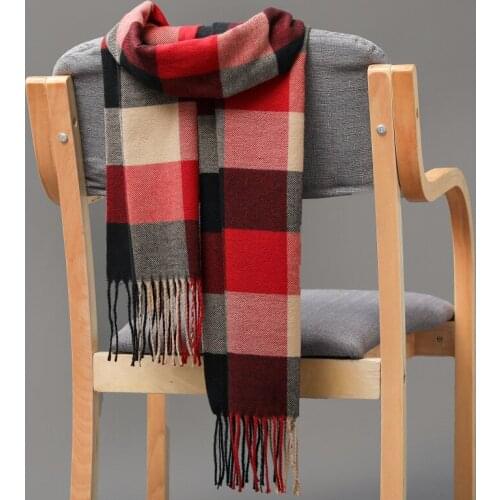 Winter Men British style Plaid Scarf fashion Wide Lattices Long Shawl Wrap Blanket Imitation cashmere Warm Fringed shawl 2021