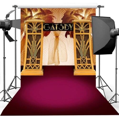 Gatsby Gold Wedding Ceremony Background for Photography Bridal Shower Backdrop Red Carpet Photography Backdrops For Photo Studio