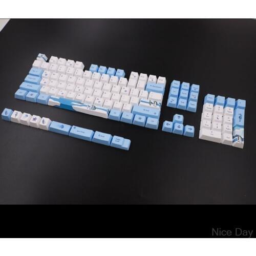 113 Keys Antarctic Penguin OEM PBT Dye-Sublimation Mechanical Keyboard Keycaps Ju11 20 Dropship