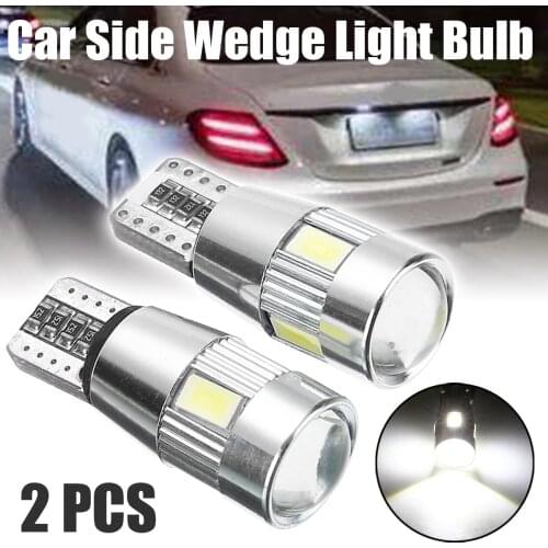 2Pcs High Quality T-10 6SMD LED Canbus Error Free Bulb 5630 C5W 194 Car Side Wedge Light Bulb With Lens Car Light Source