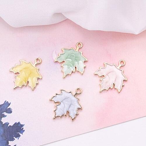 20pcs/Lot Maple 19*24mm Diy Design for Jewelry Making Earring Bracelet or Necklace Handmade Enamel Charms