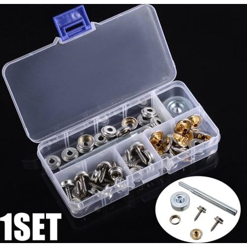 30PCS Stainless Steel Screw Button Socket Fastener Kit Press Stud Snap Kit for Boat Canvas Fabric Snap Cover