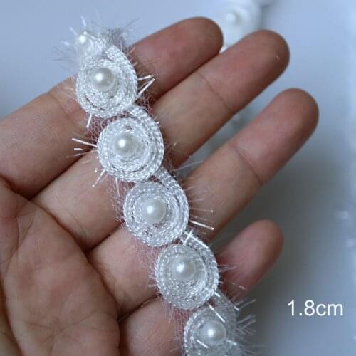 5yards embroidered flower pearl lace trims for Clothes Gold thread lace trimmings and ribbons for dress DIY craft accessories