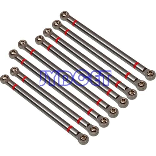 8pcs Aluminum Link Rod 313mm Wheelbase For 1:10 RC Model Car Crawler Axial SCX10