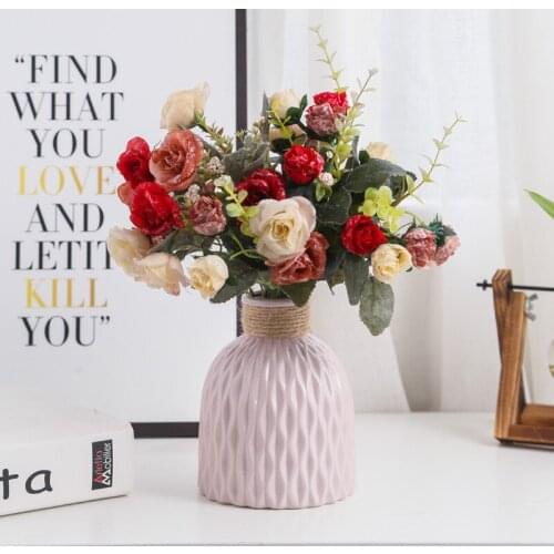 Anti-ceramic Vase Decoration Home Modern Plastic Vases For Flower Nordic Wedding Decor Rattan-like Unbreakable Simplicity Basket