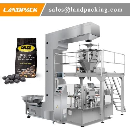 Automatic Charcoal Stand Up Pouch Rotary Type Filling And Sealing Machine
