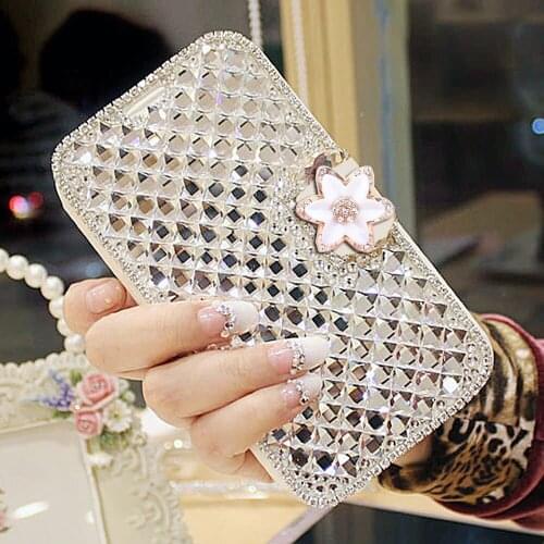 For iPhone 11 Pro Max 12 Mini Case Luxury Diamond Flip Cases For iPhone X XS XR 8 7 Plus 12 6 6S SE Bling Leather Holder Cover