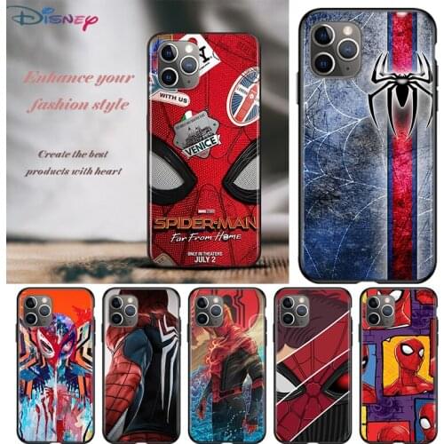 Spiderman superhero For Apple iPhone 12 11 Pro Max mini XS Max XR X 8 7 6 6S Plus 5S SE 2020 Soft Black Phone Case