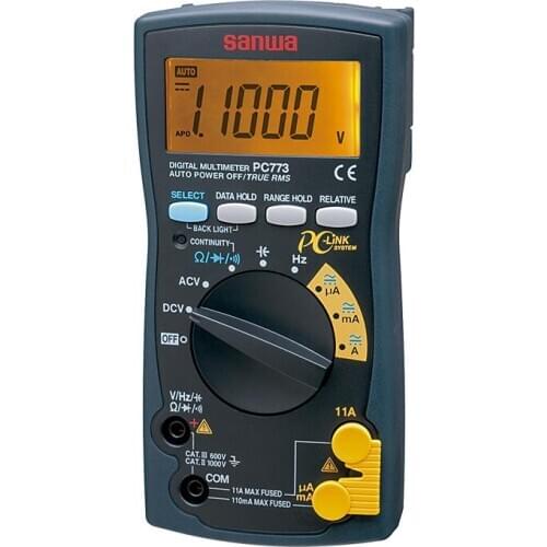 SANWA PC773 Digital Multimeters Data processing (PC connectable) 11000 counts, Minimum resolusion 0.01mV,0.01Ω