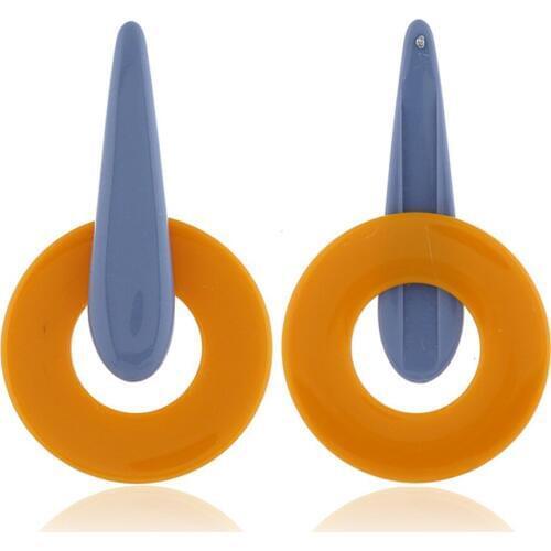 CRLEY Classic Stud Fashion Resin Earrings for Women Statement Big Geometric Round Acrylic Geometric Earring Female Jewelry