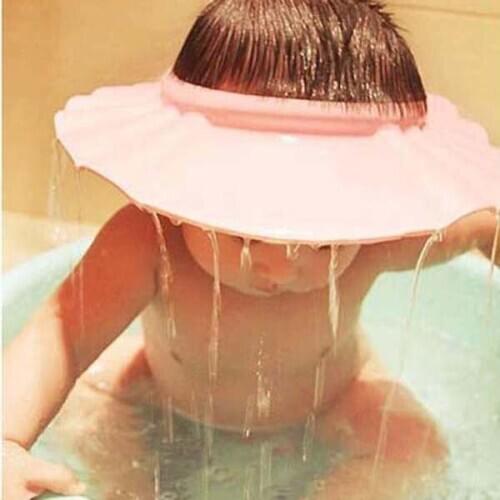 ARLONEET Childrens shower cap Hat Adjust Shampoo Shower Bathing Bath Protect Soft Cap Hat For Baby Pink Bathing hat Shower cap