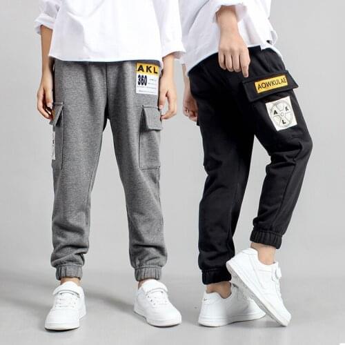 Kids Sports Pants Spring/Autumn Fashion Children Knitted Casual Trousers Pants For School Teenage Boy Girl 120-160 CM Clj500