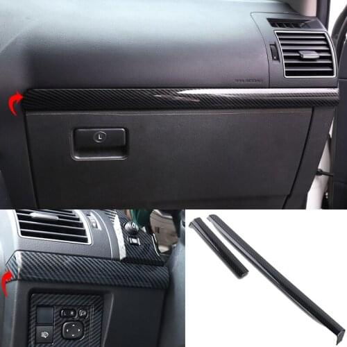 For Toyota Land Cruiser Prado FJ150 2010-2019 ABS Carbon fiber pattern Center Console Decoration Strips Trim Car Styling 2pcs