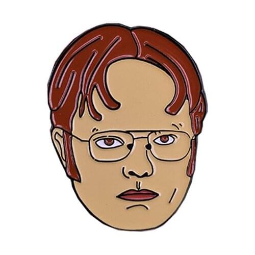 Dwight Schrute enamel pin The Office brooch funny colleague badge men jackets hat accessory