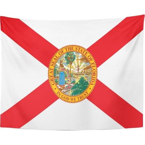 Tapestry America Florida State Flag USA Celebration Tapestries Wall Hanging for Living Room Bedroom Dorm