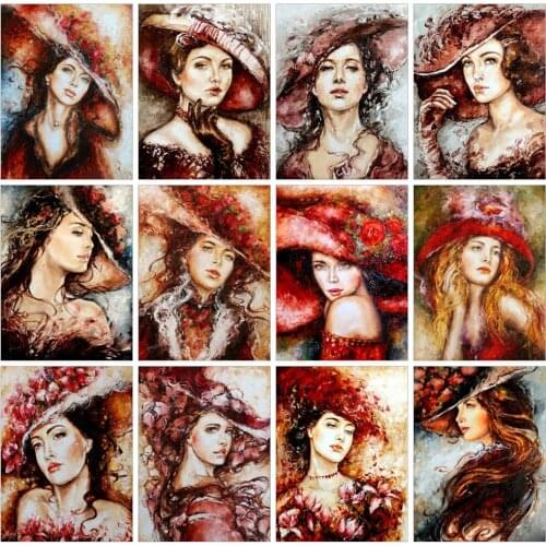 Huacan 5D DIY Diamond Painting Full Square Woman Diamond Embroidery Saleportrait New Arrival Home Decoration