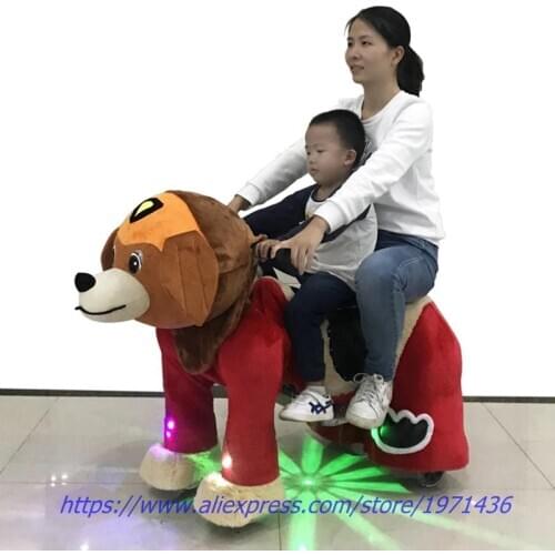 M Size Plush Animal Toy Coin Token Operated Battery Car Stuffed Animal Kiddie Rides For Children and Adults