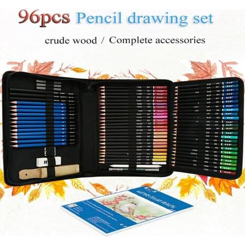 96pcs Professional Sketch Drawing Pencils SetCharcoal Graphite Oil Colored Pencil Painting Book Kit art supplies bullet journal