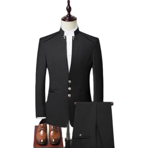 Jackets+Pants) 2021 clothing Men High Quality business Blazers/Male slim fit leisure three-piece suit/swallow-tailed coat S-4XL