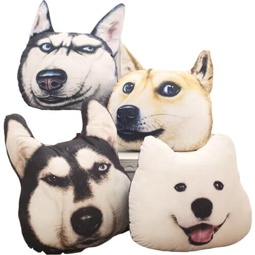 BOLAFYNIA Creative personality Doge Satsuma husky dogs head 3D big cushion pillow queen doll plush Stuffed toy