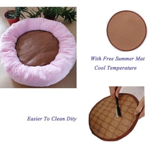 Dog Bed With Summer Cool Mat PET Dog Bed Small Large Dog House Beds Cage Free Shipping