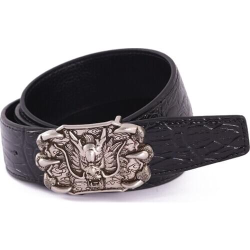 Western cowboy square faucet belt buckle zinc alloy PU leather belt casual personality decoration men and women accessories