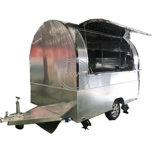 Stainless steel 2.2m mobile trailer mobile food cart fast food truck