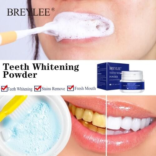 BREYLEE Teeth Whitening Natural Pearl EssenceToothpaste Powder Oral Hygiene For Remove Plaque Stains Bleaching Dental Tools 30g
