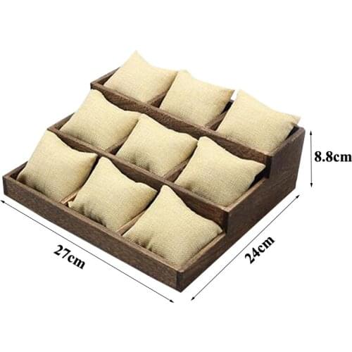 New 9 Grids 3 Layers Jewelry Display Jewellery Organizer Wooden Storage Waist Watches Box Holder Bracelet Gift Packaging for Man