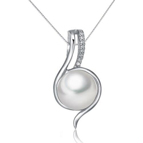 Sinya real freshwater pearl pendant necklace for women in hand polished s925 sterling silver Box Chains choker jewelry for women