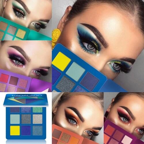 9 Colors Glitter Eyeshadow Pallete Matte Eye Shadow Palette Shimmer And Shine Diamond Eyeshadow Powder Pigment