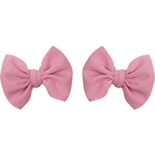 A Pair 2021 New Arrival Rib Fabric 4.5" Tied Tiny Hair Bow Barrette Handmade DIY Hair Accessories For Girl Ponytail Hair Clip
