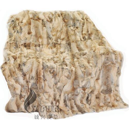 CX-D-94 2018 New Hot Selling Home Decorated Discount Sell Real Rabbit Fur Throw Blanket For Beds Carpet